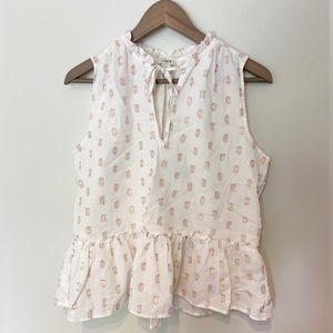 J. Crew Polka Dot Peplum Sleeveless Top